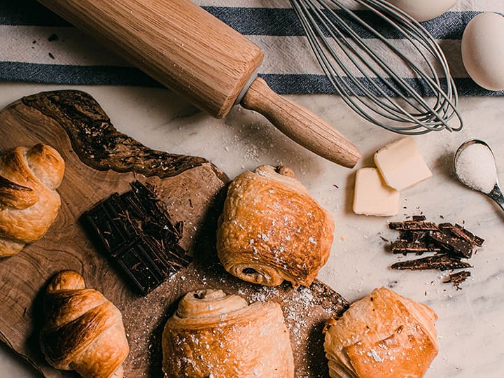 Cannabis pastries on a cutting board