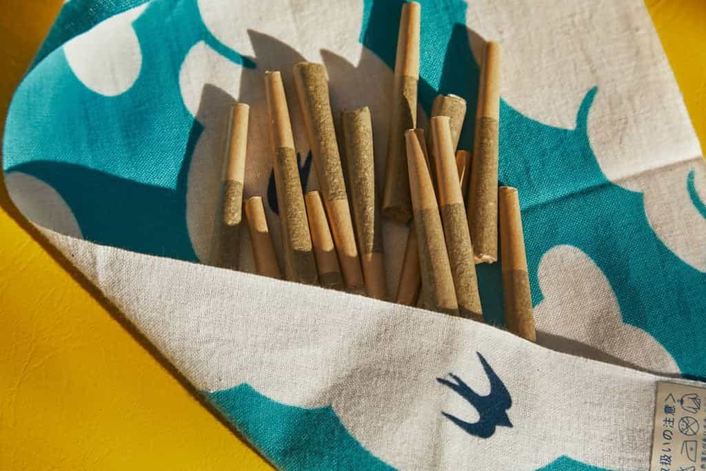 Cannabis joints in a napkin