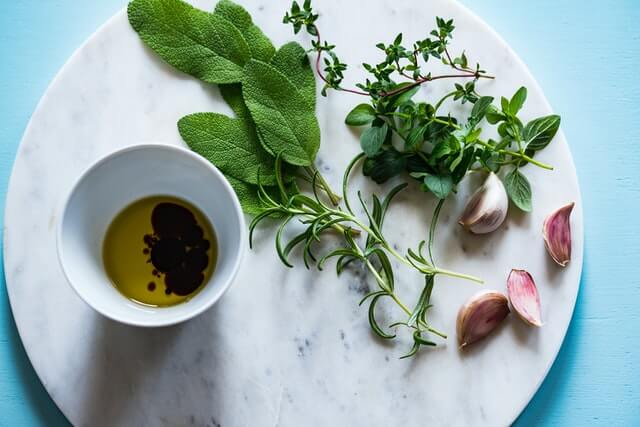 natural herbal supplements on a plate