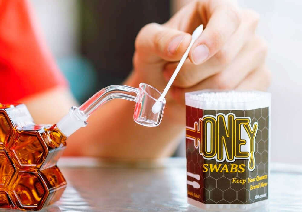 using cotton swabs on a bong
