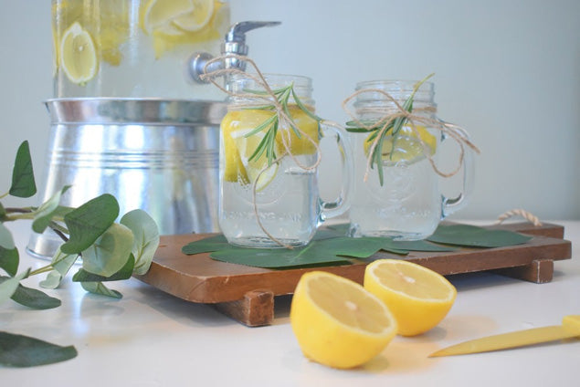 glass of water and lemon